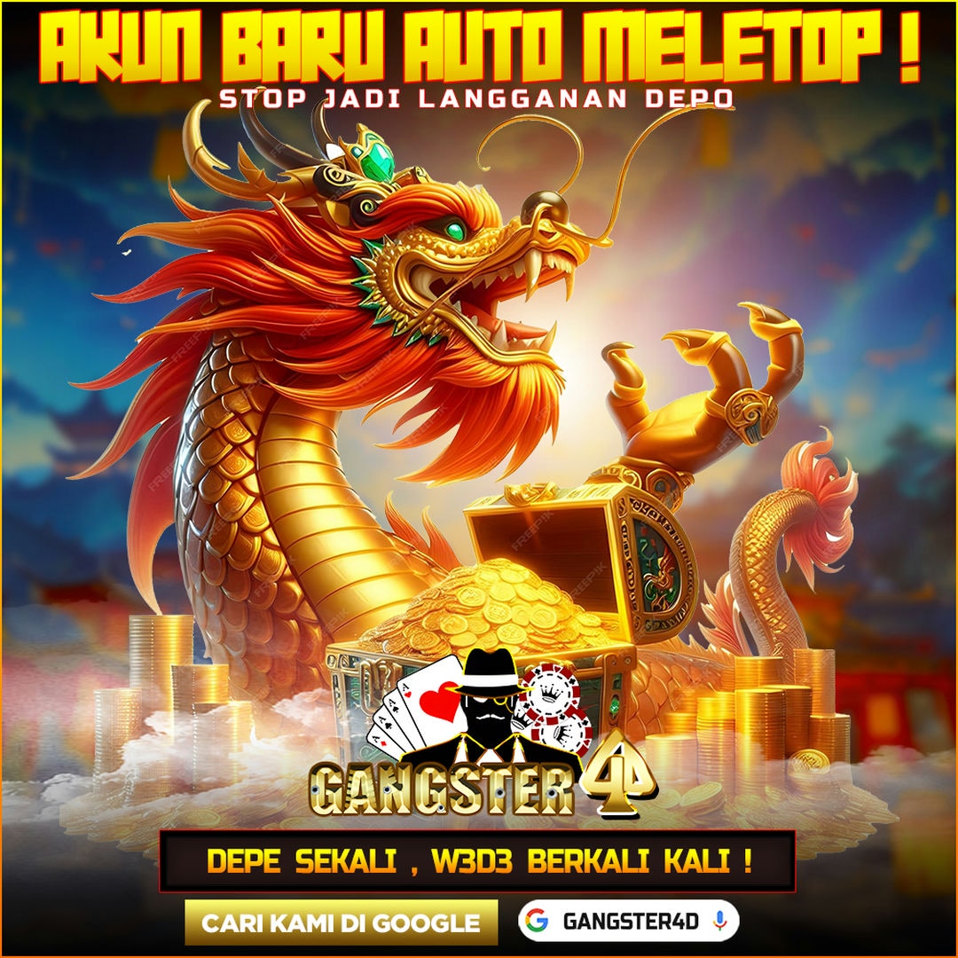 Visual utama GANGSTER4D dengan naga emas